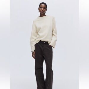 🆕 NWT H&M Women’s Loose-Fit Light Beige Sweater Size XL
